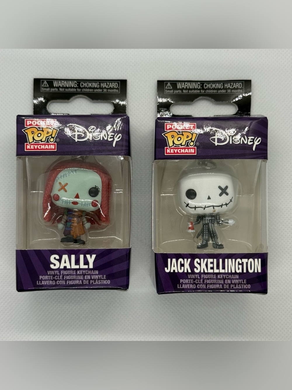 Nightmare Before Christmas Jack Skellington & Sally Pocket Pop Keychain 2pc Set